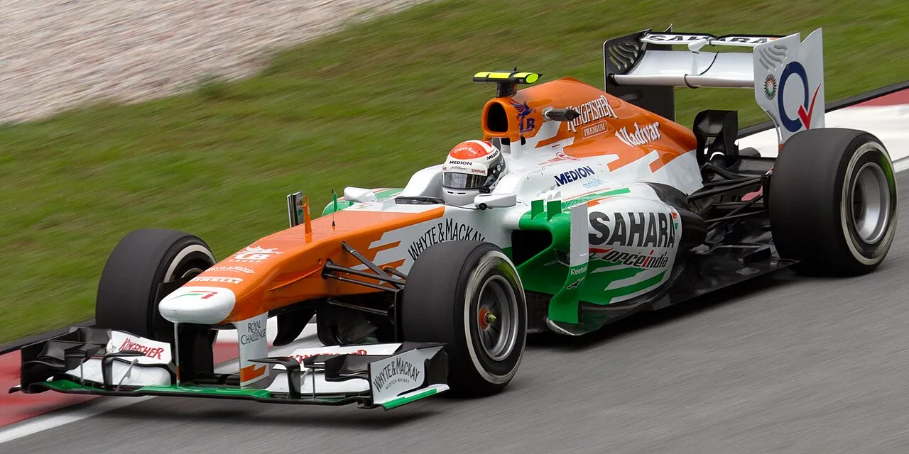La monoplace Force India VJM06 pilotee par Adrian Sutil lors du Grand Prix de Malaisie