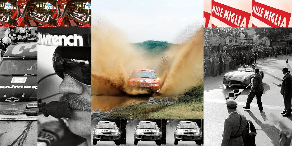 Les duos légendaires formés par Stirling Moss, Tommi Mäkinen et Dale Earnhardt avec leurs voitures de course emblématiques